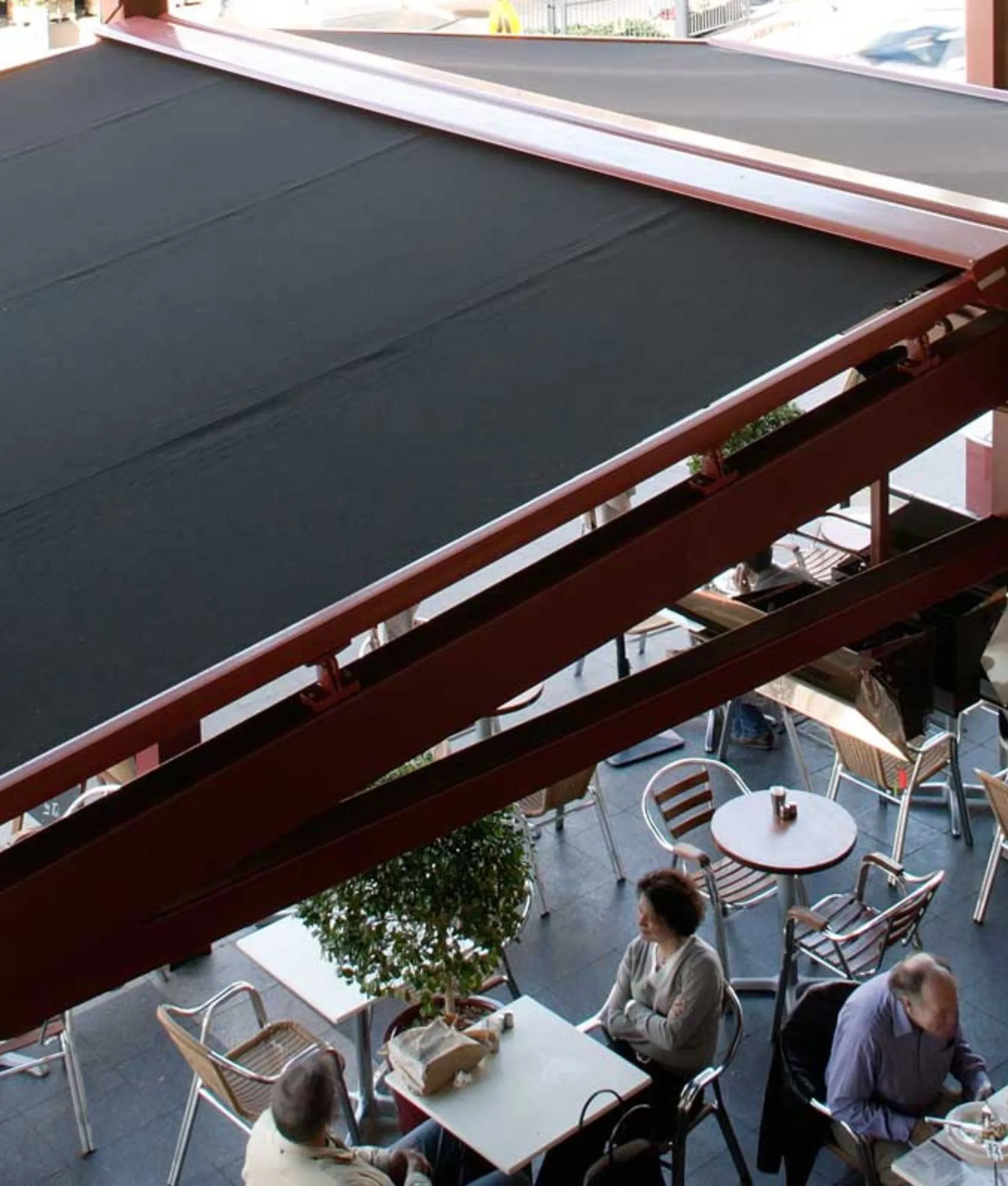 Sundream roof awning over a pergola
