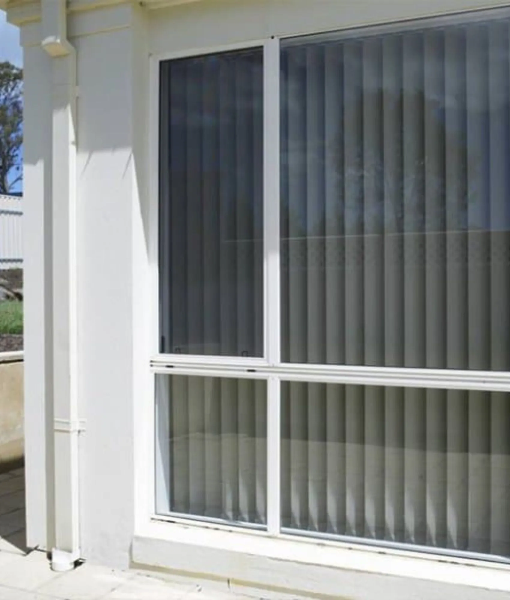 Vertical blind closed for privacy