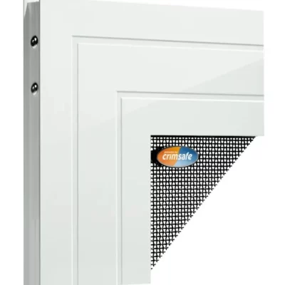 Close-up of Crimsafe mesh in a door frame corner