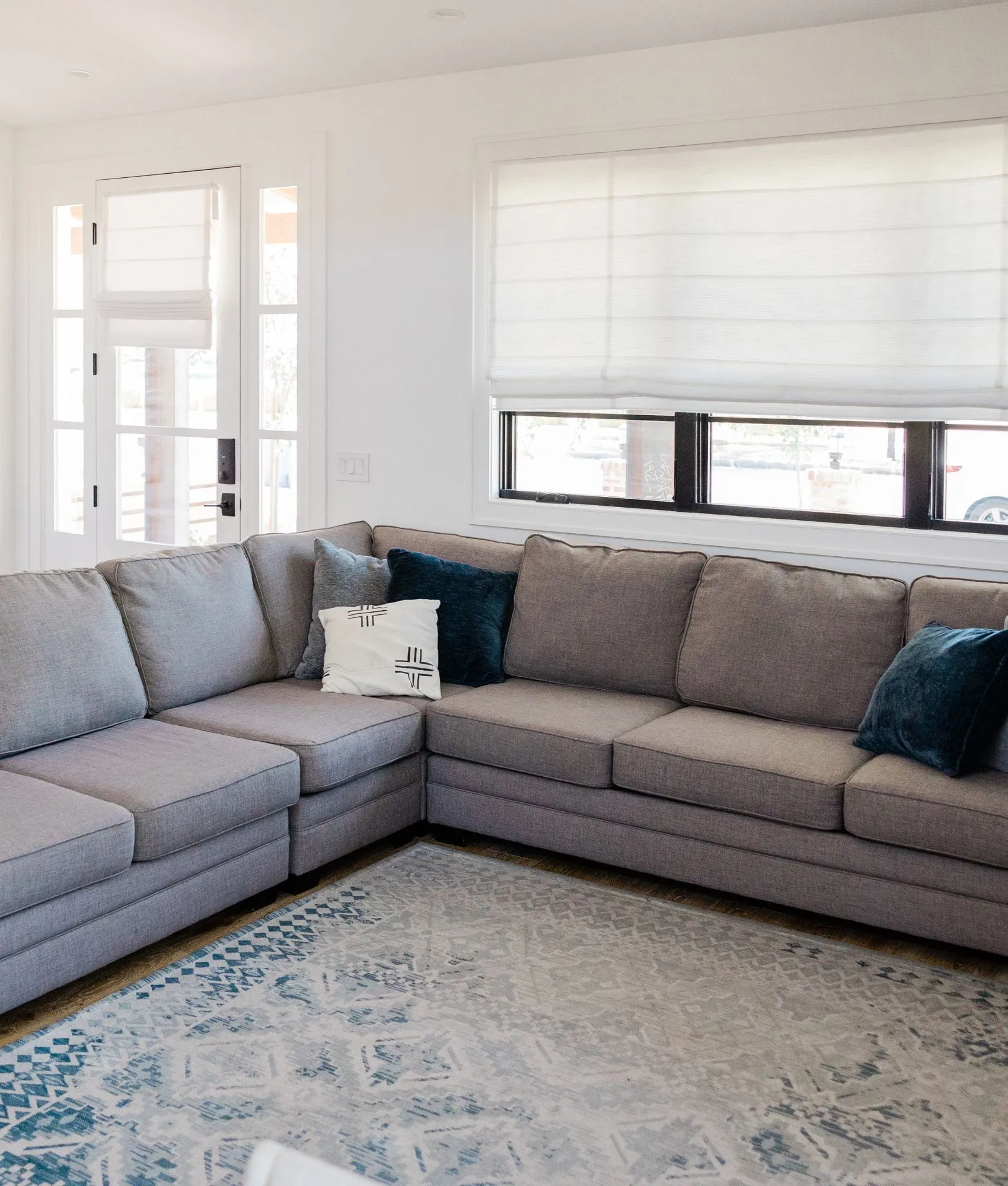 Roman blind in a lounge room