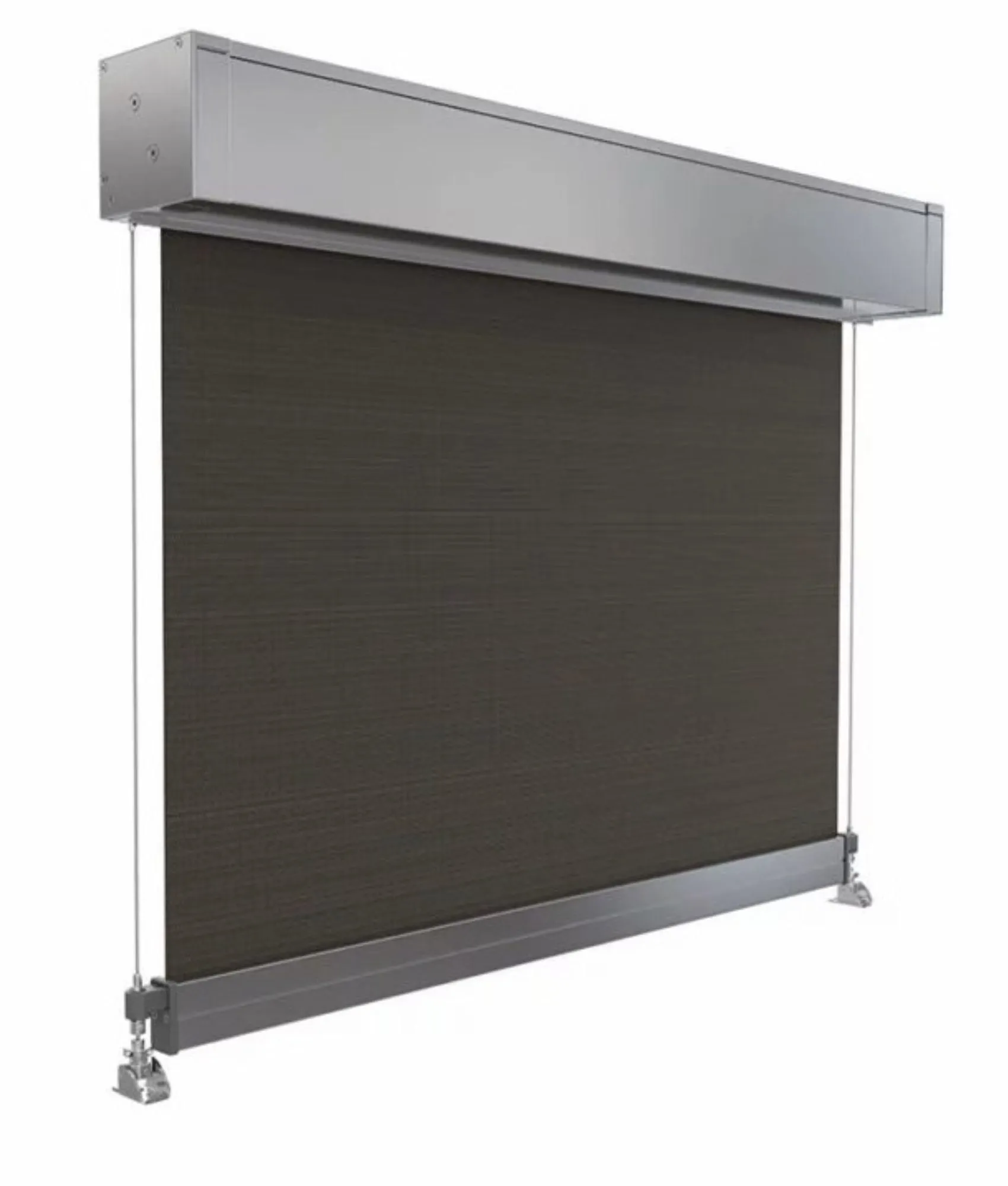 Wire guided straight drop awning