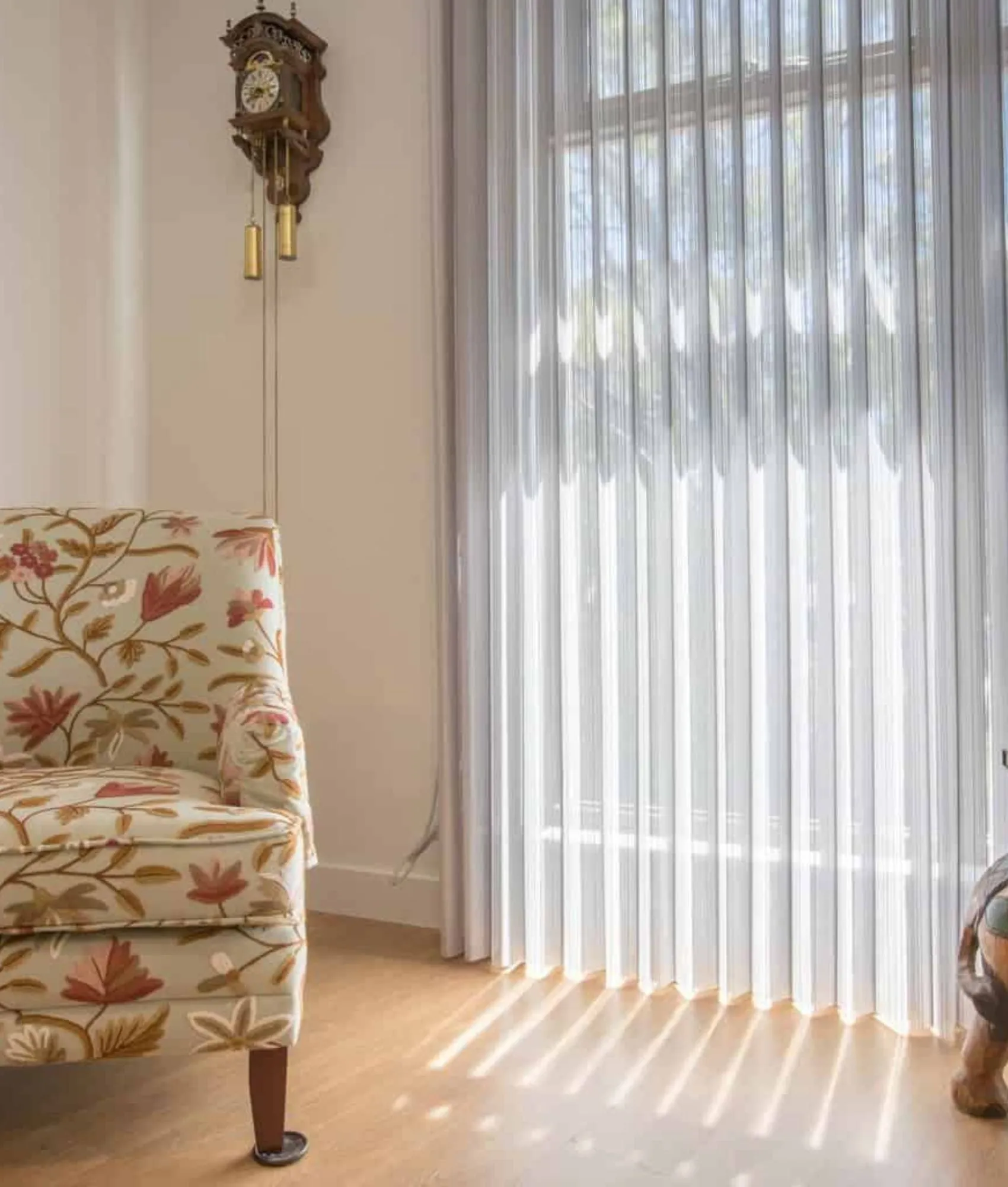Vertical blind stacked to one side