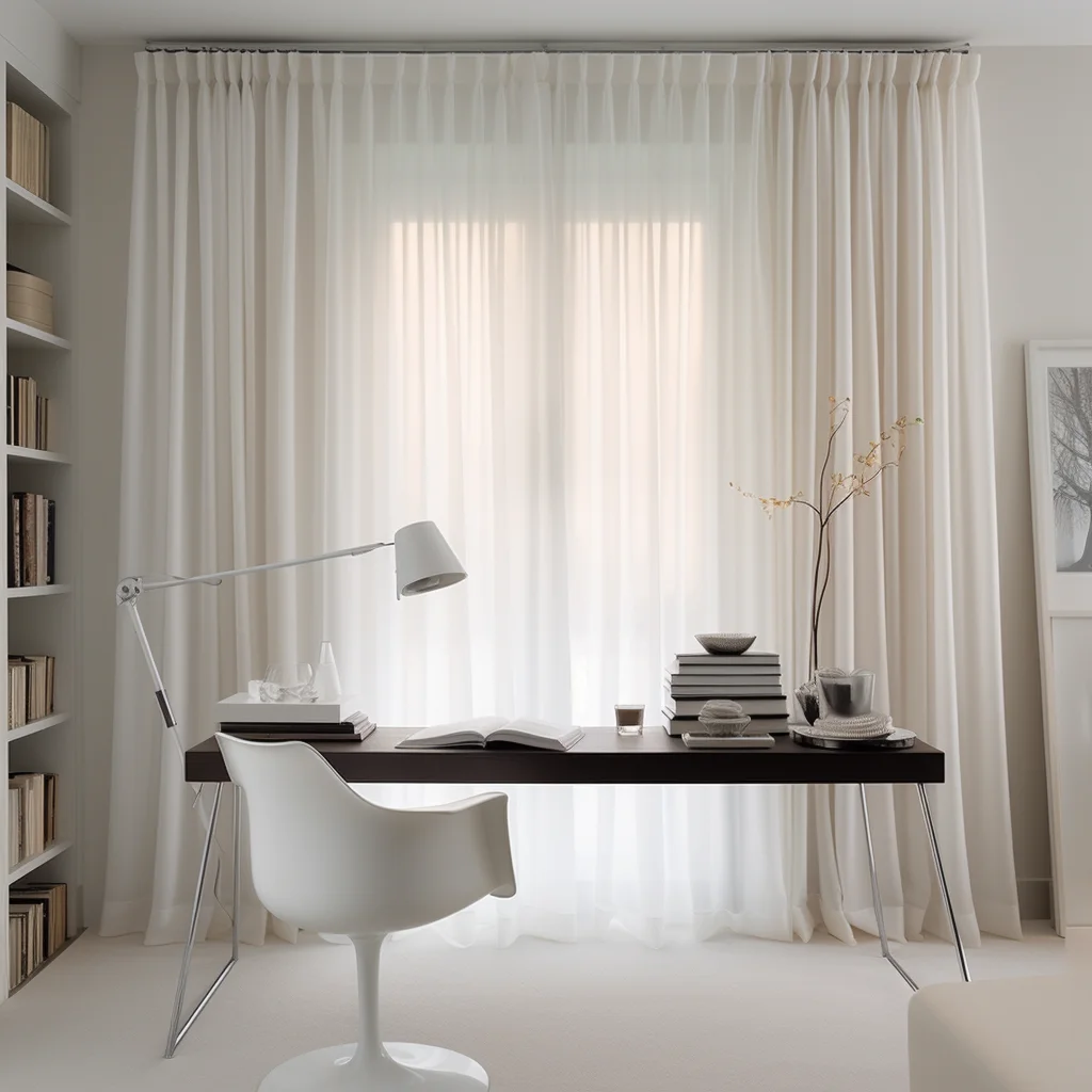 Curtains in a study or office