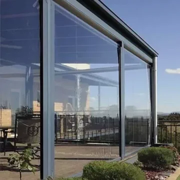 Cafe zip roll up outdoor blinds